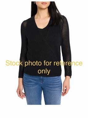 NIC+ZOE Black Open Weave 4 Way Cardigan